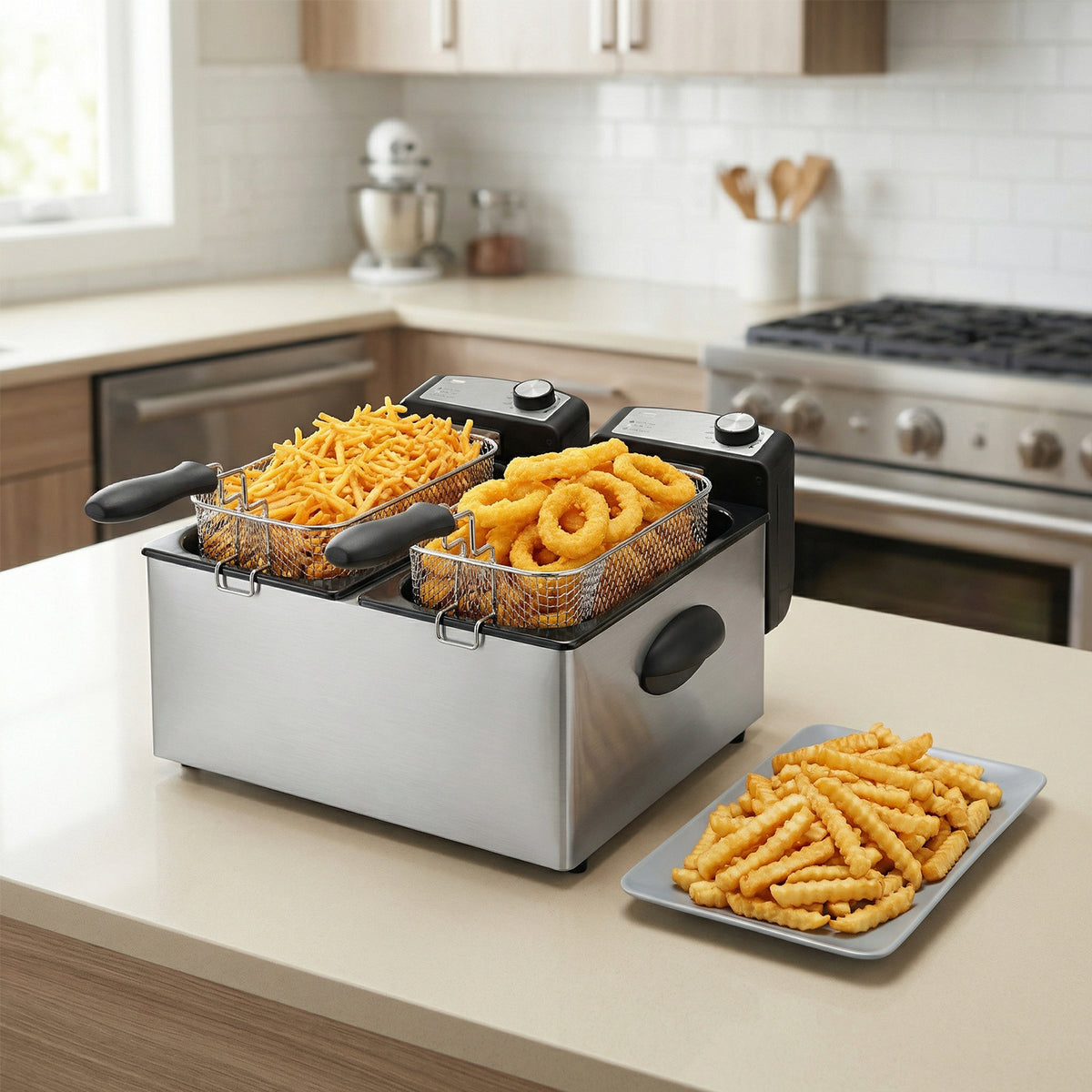 PUKOMC Large Electric Deep Fryer for large parties or family dinners