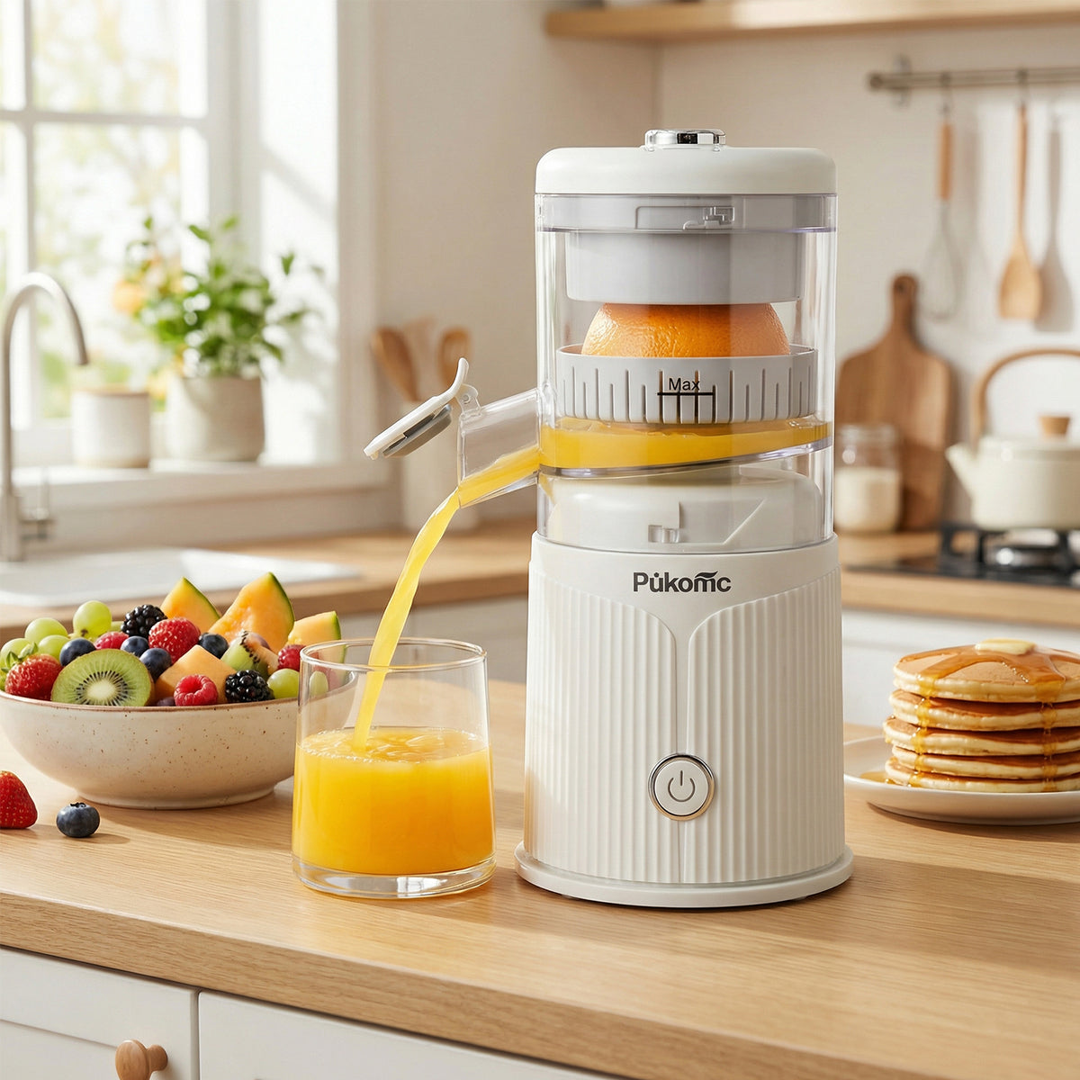 PUKOMC Electric Citrus Juicer for Home, White