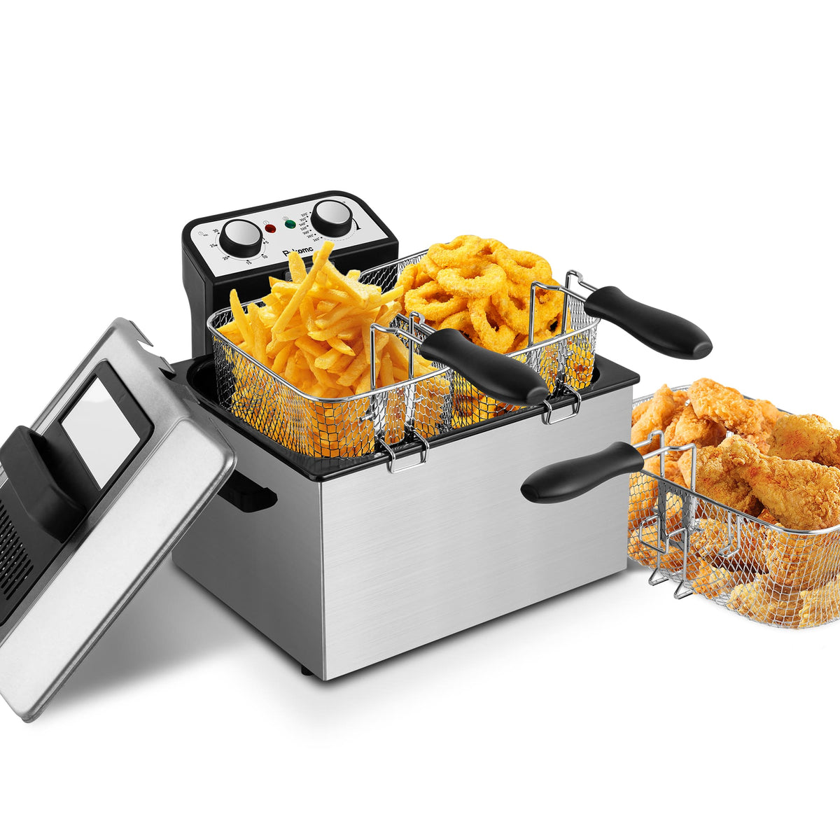 PUKOMC Electric Fryer Machine for Home, Small Fryer for Kitchen