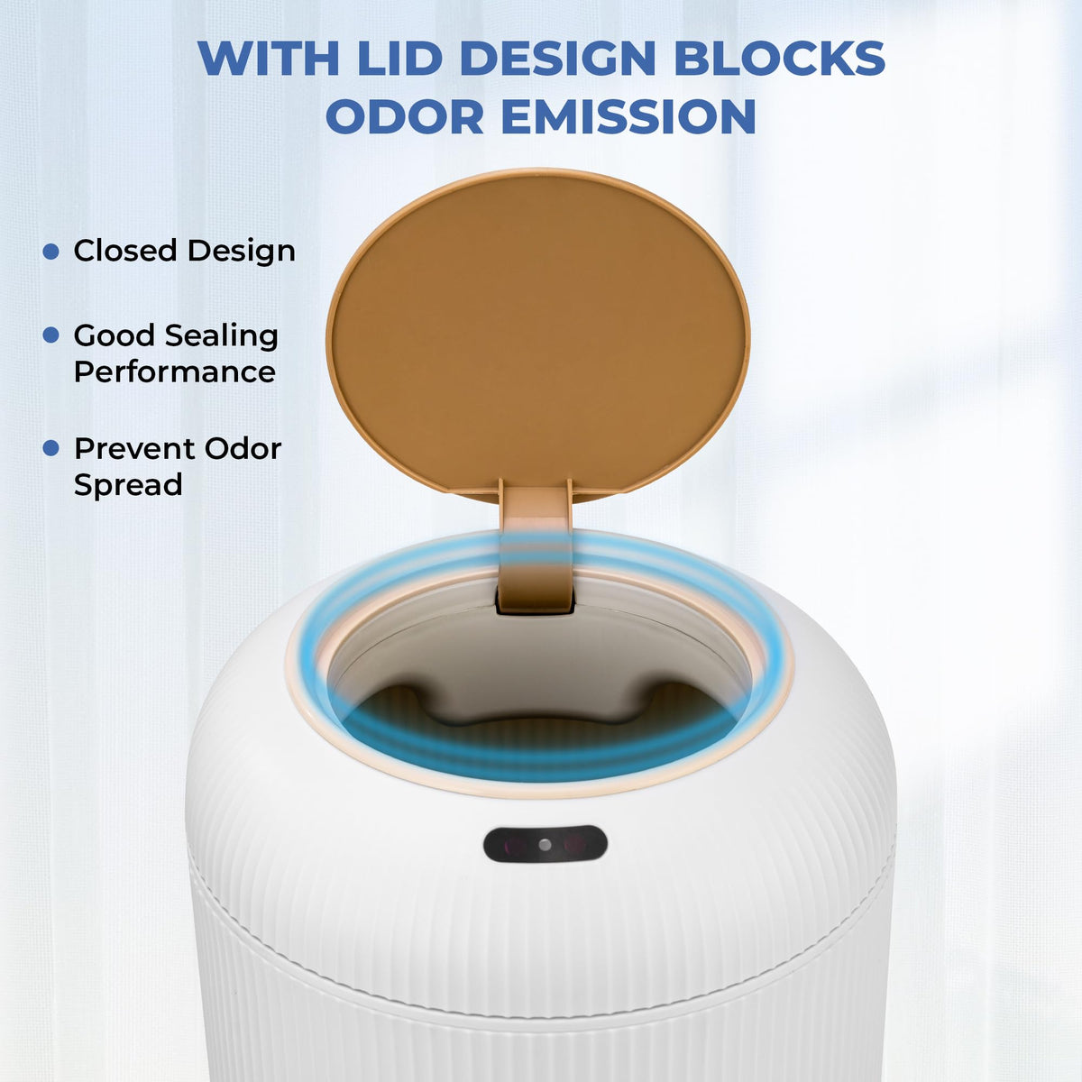 PUKOMC Smart Sensor Trash Can for Small Kitchen and Bathroom, 10 Liters Capacity