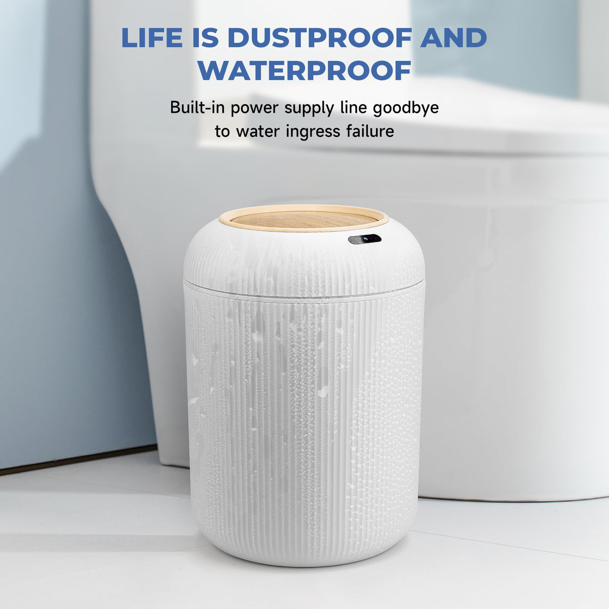 PUKOMC Smart Sensor Trash Can for Small Kitchen and Bathroom, 10 Liters Capacity