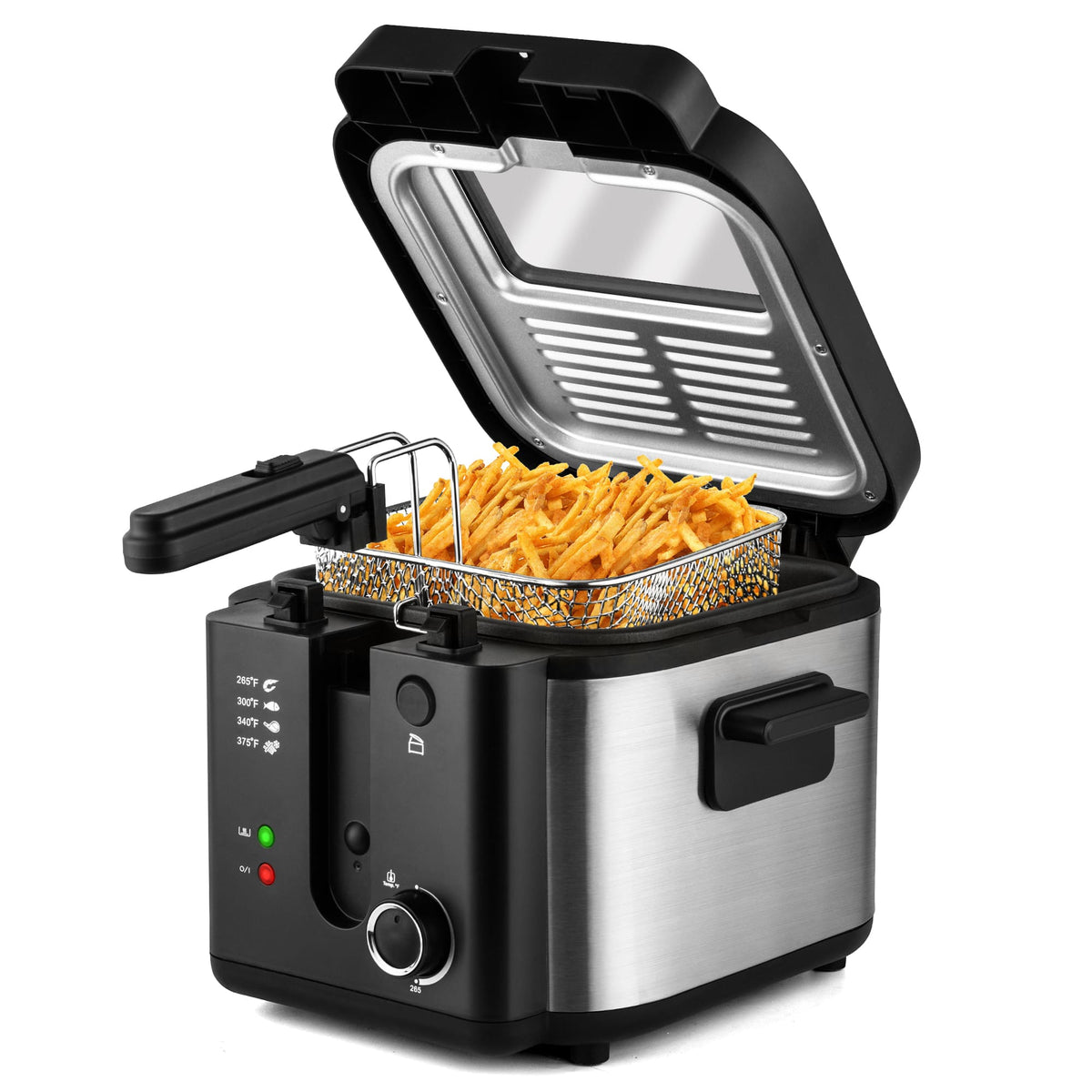 PUKOMC Electric Fryer Machine for Home, Small Fryer for Kitchen