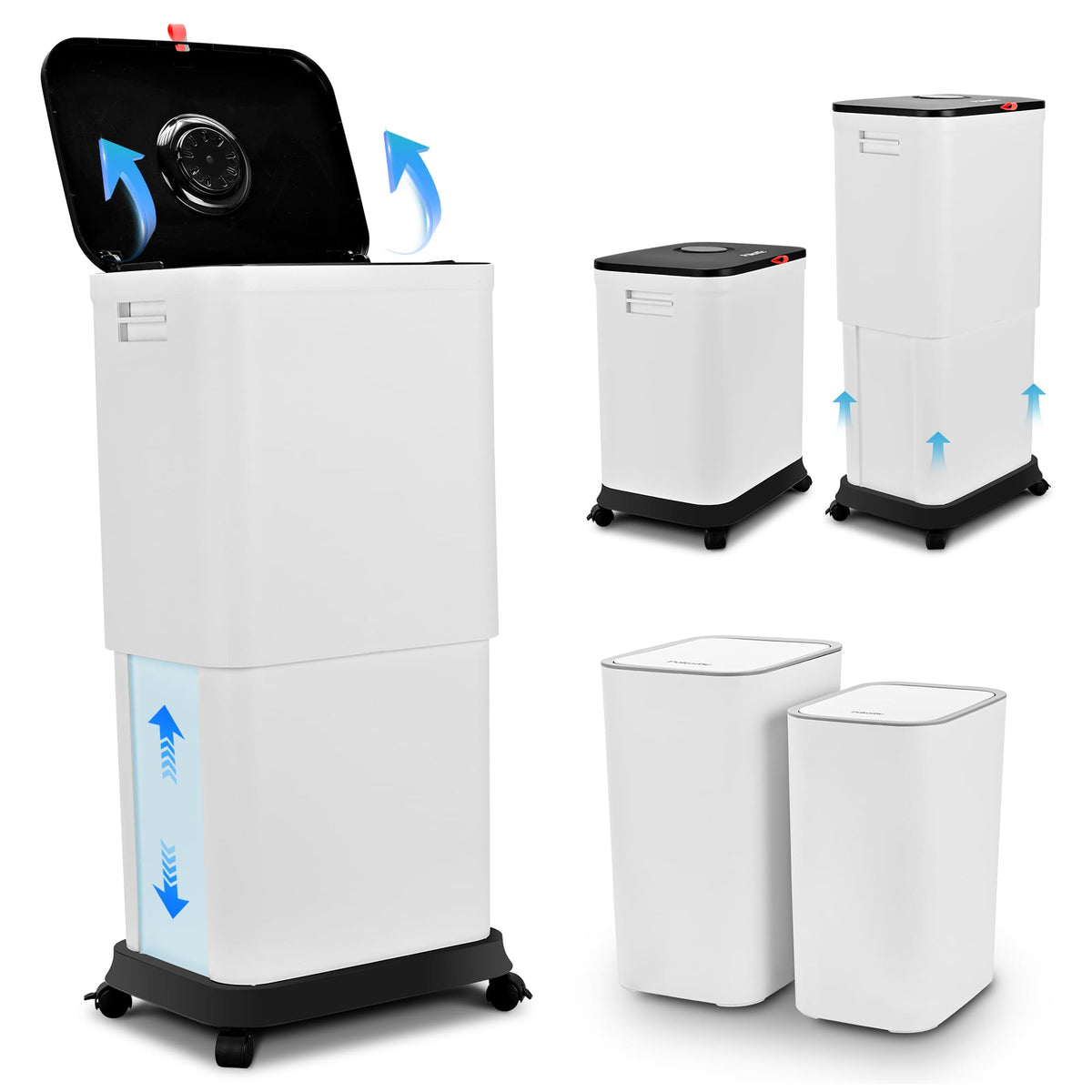 PUKOMC Telescopic Kitchen Trash Can for Kitchen