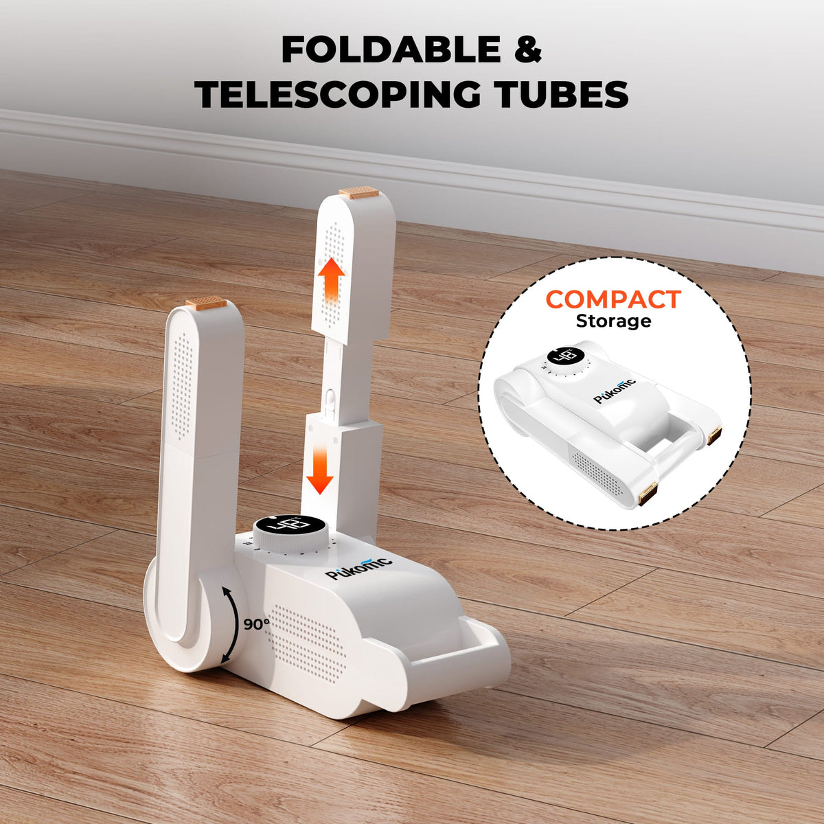 PUKOMC Foldable & Telescoping Shoe Dryer
