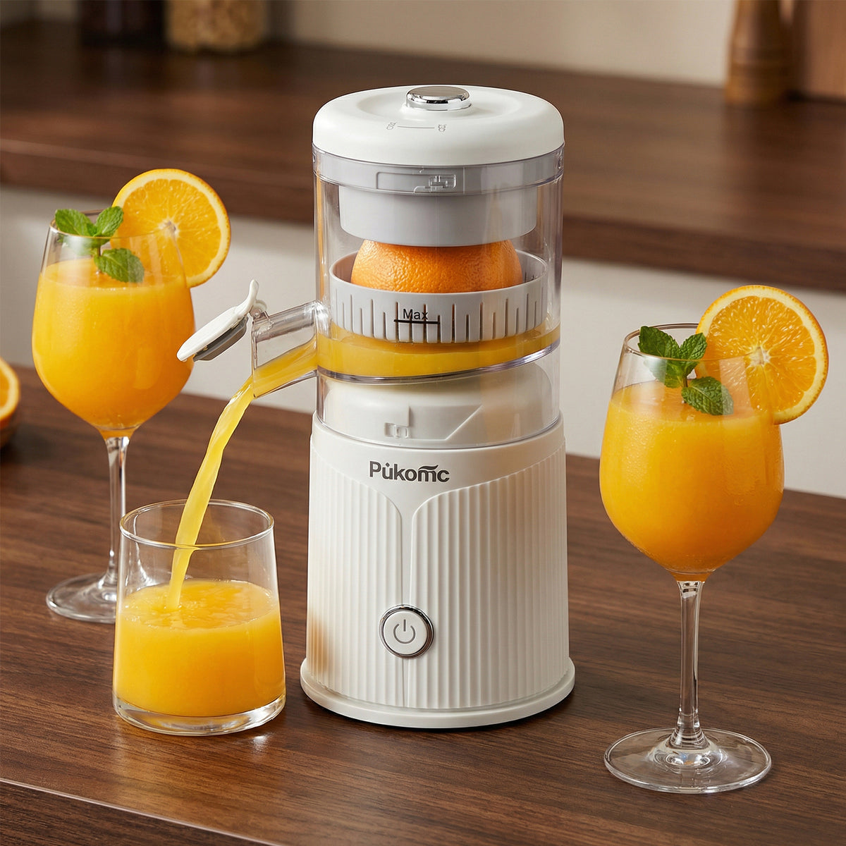 PUKOMC Electric Citrus Juicer for Home, White