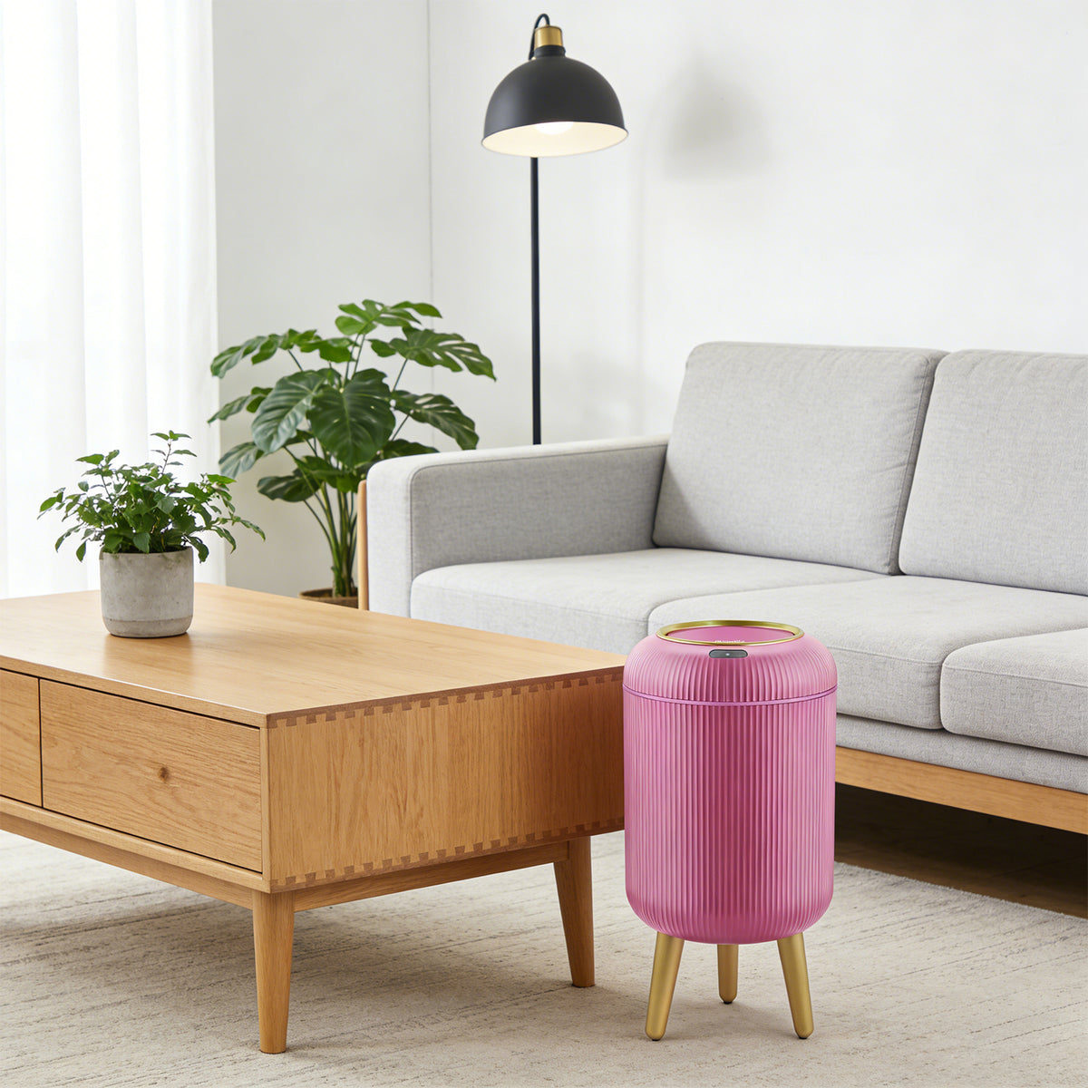 PUKOMC Smart Sensor Trash Can for Small Kitchen and Bathroom, 10 Liters Capacity