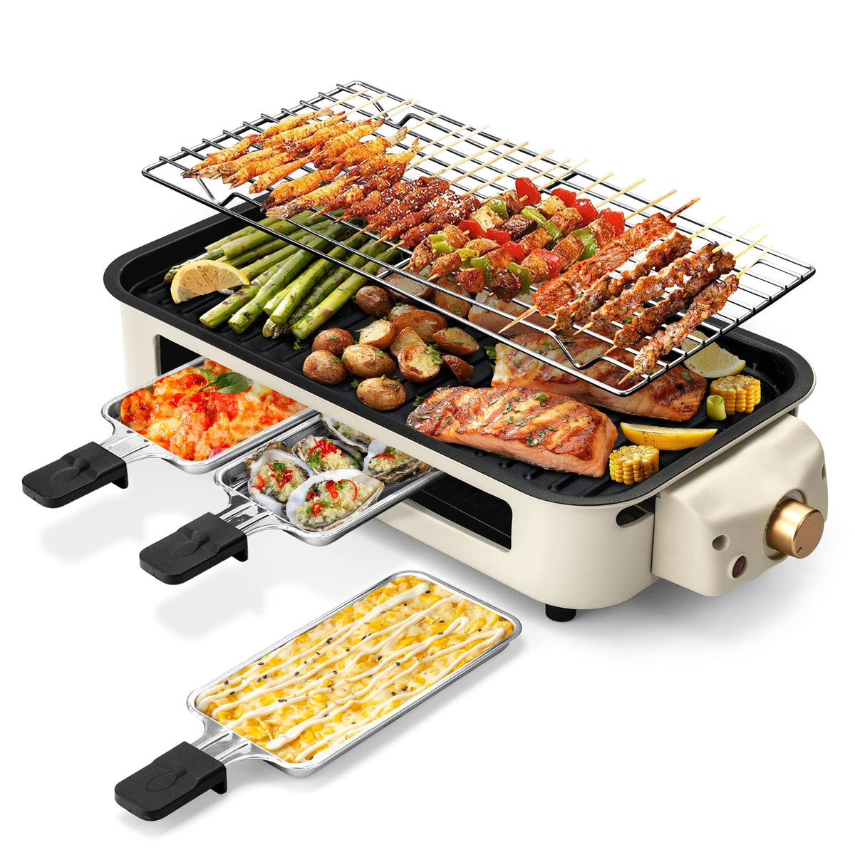 PUKOMC Electric Barbecue Grill for Home