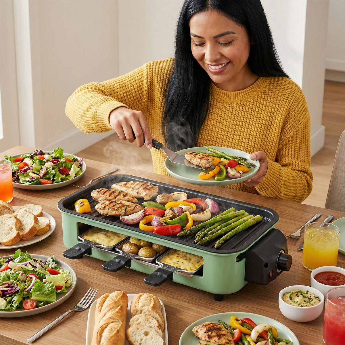 PUKOMC Electric Barbecue Grill for Home