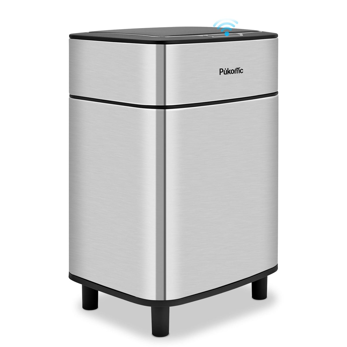 PUKOMC Stainless Steel Motion Sensor Trash Can for Home and Outdoor, 10 Liters Capacity