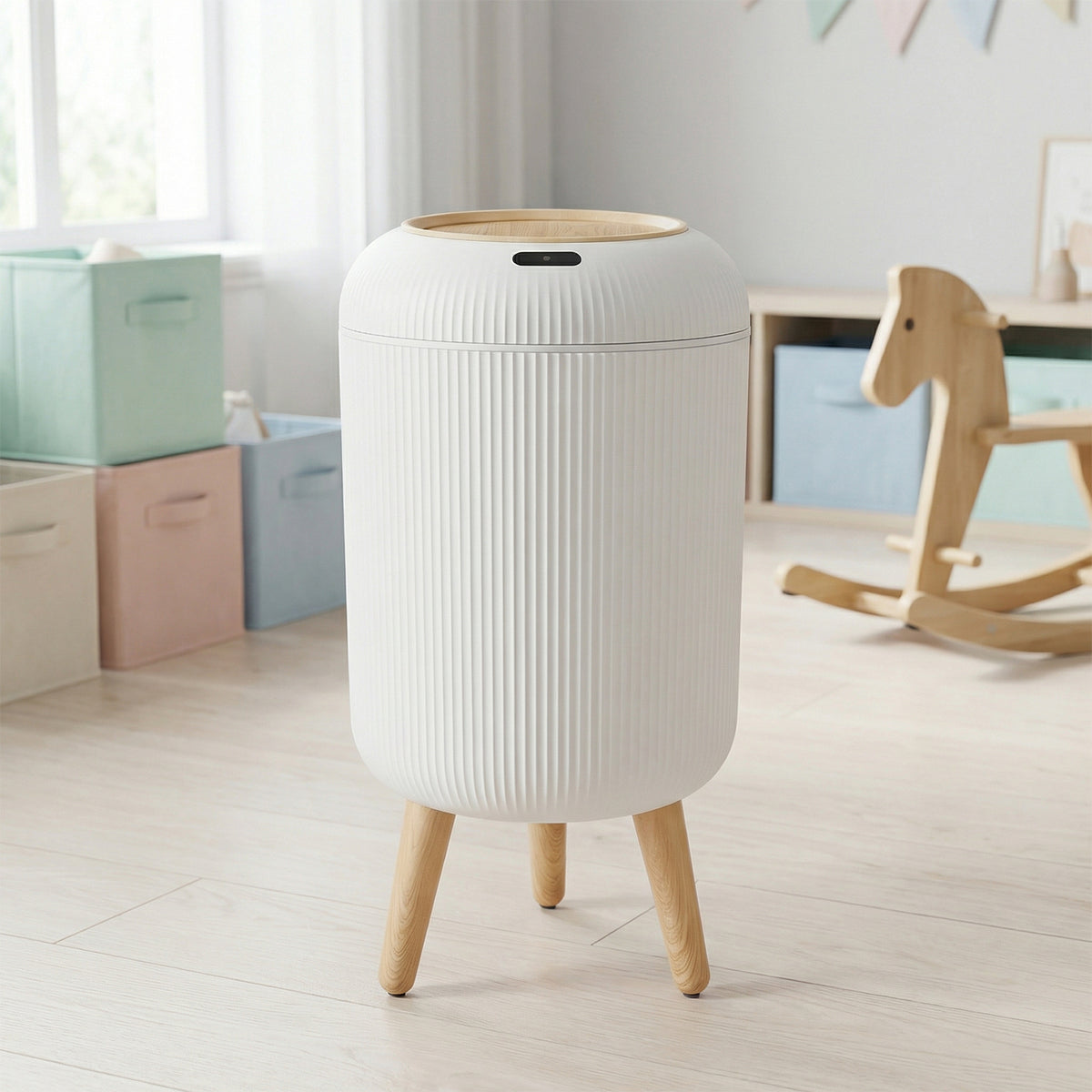 PUKOMC Smart Sensor Trash Can for Small Kitchen and Bathroom, 10 Liters Capacity