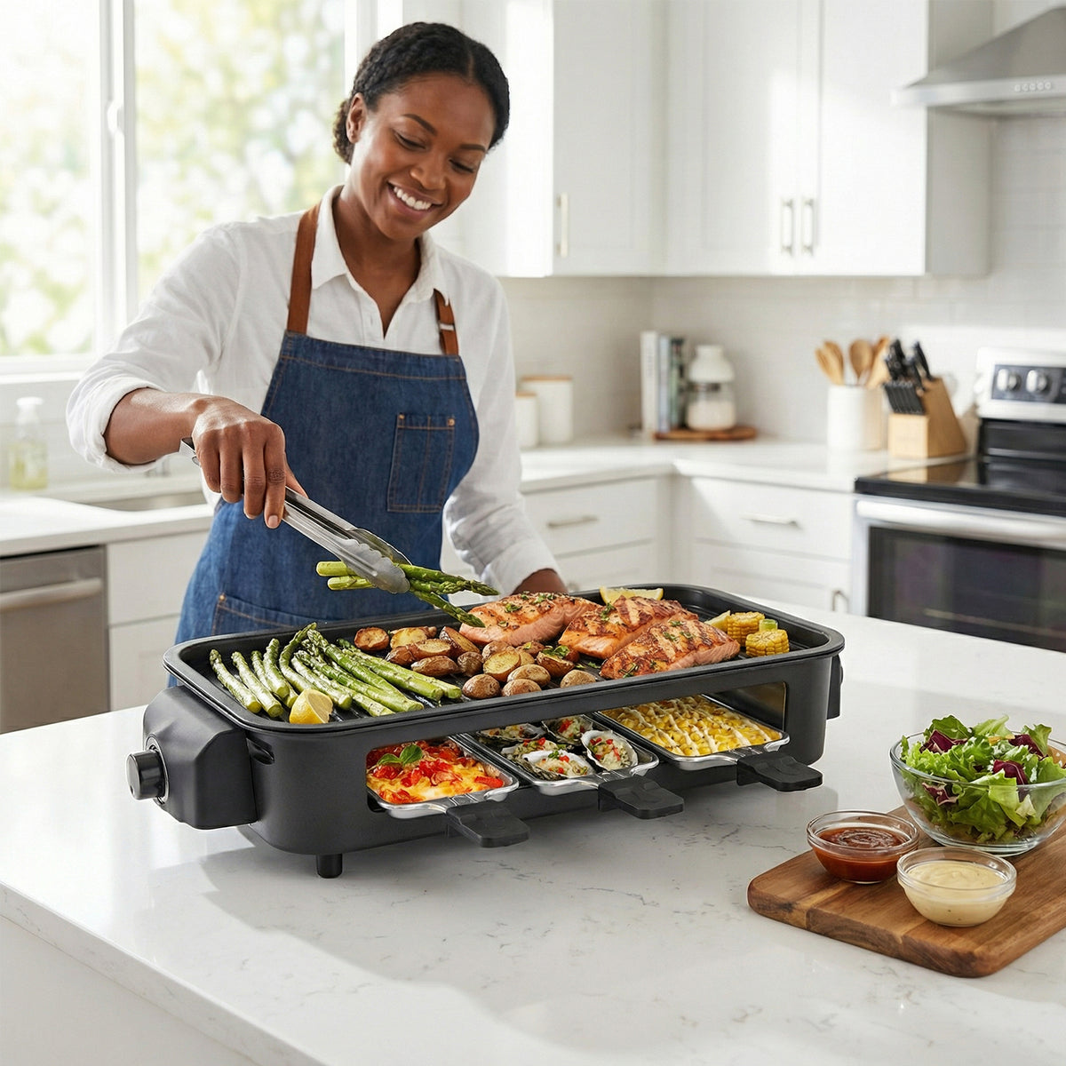PUKOMC Electric Barbecue Grill for Home