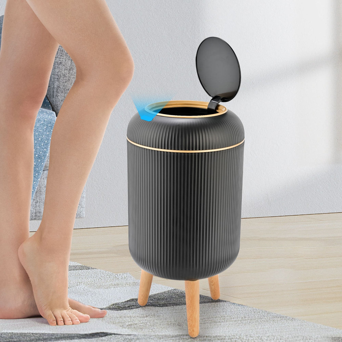 PUKOMC Smart Sensor Trash Can for Small Kitchen and Bathroom, 10 Liters Capacity