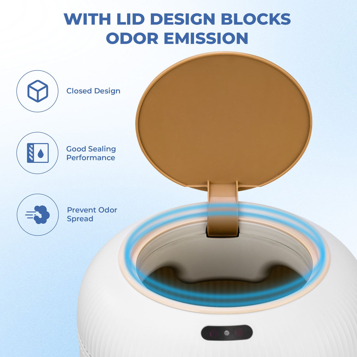 PUKOMC Smart Sensor Trash Can for Small Kitchen and Bathroom, 10 Liters Capacity