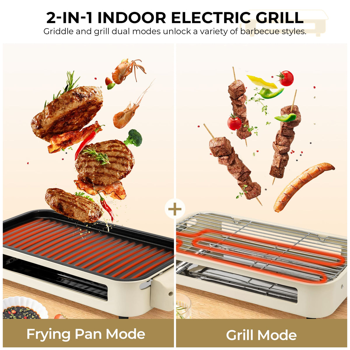 PUKOMC Electric Barbecue Grill for Home