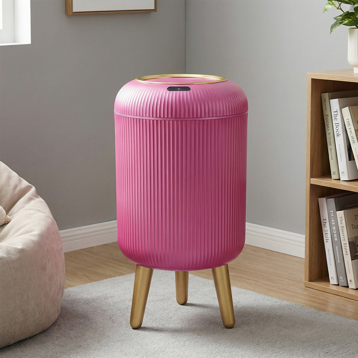 PUKOMC Smart Sensor Trash Can for Small Kitchen and Bathroom, 10 Liters Capacity