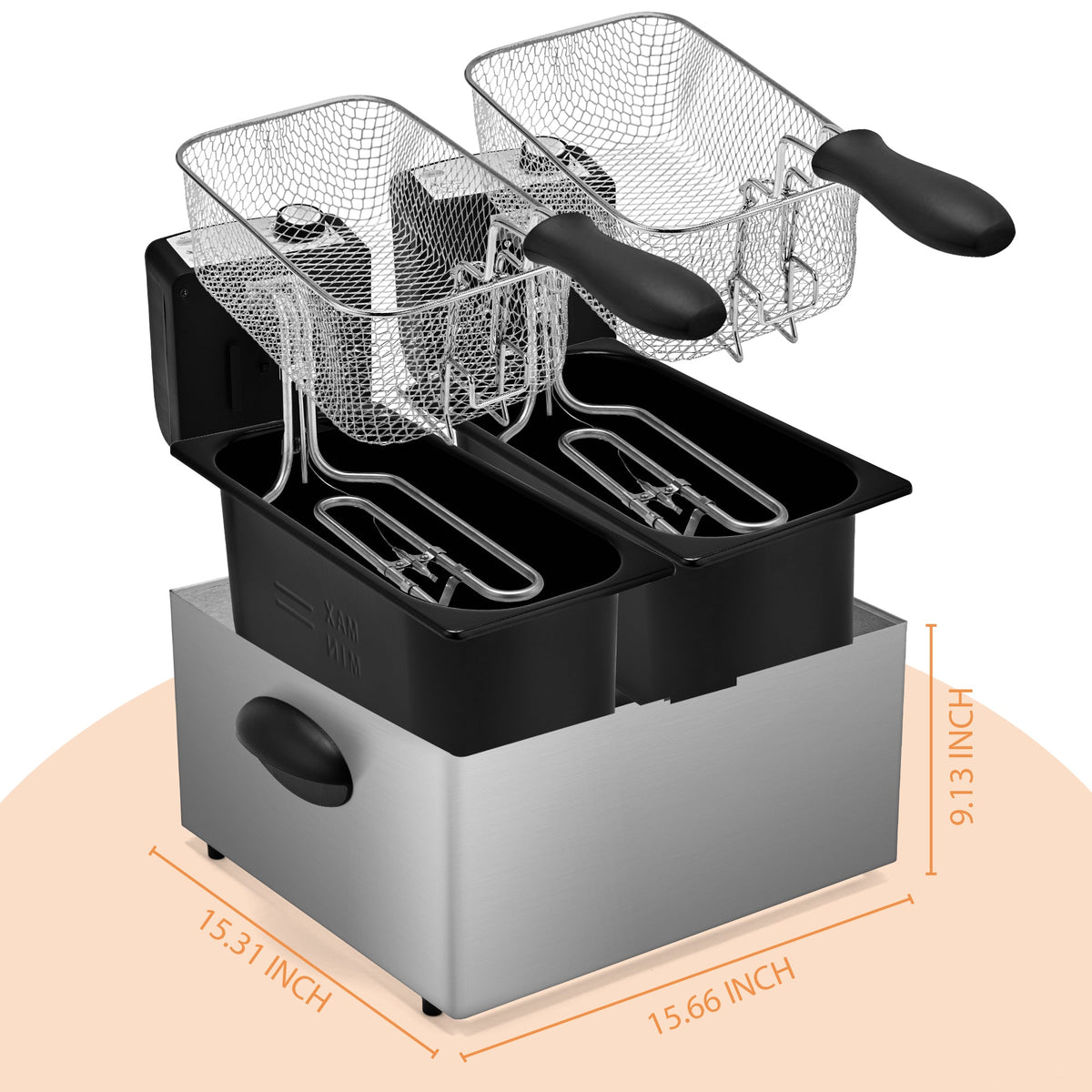PUKOMC Large Electric Deep Fryer for large parties or family dinners