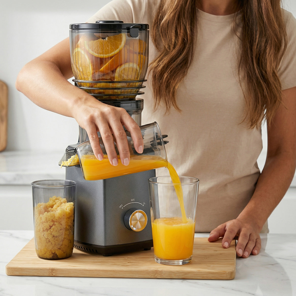 PUKOMC Fruits and Vegetables Juicer Machine for Home, Grey Color