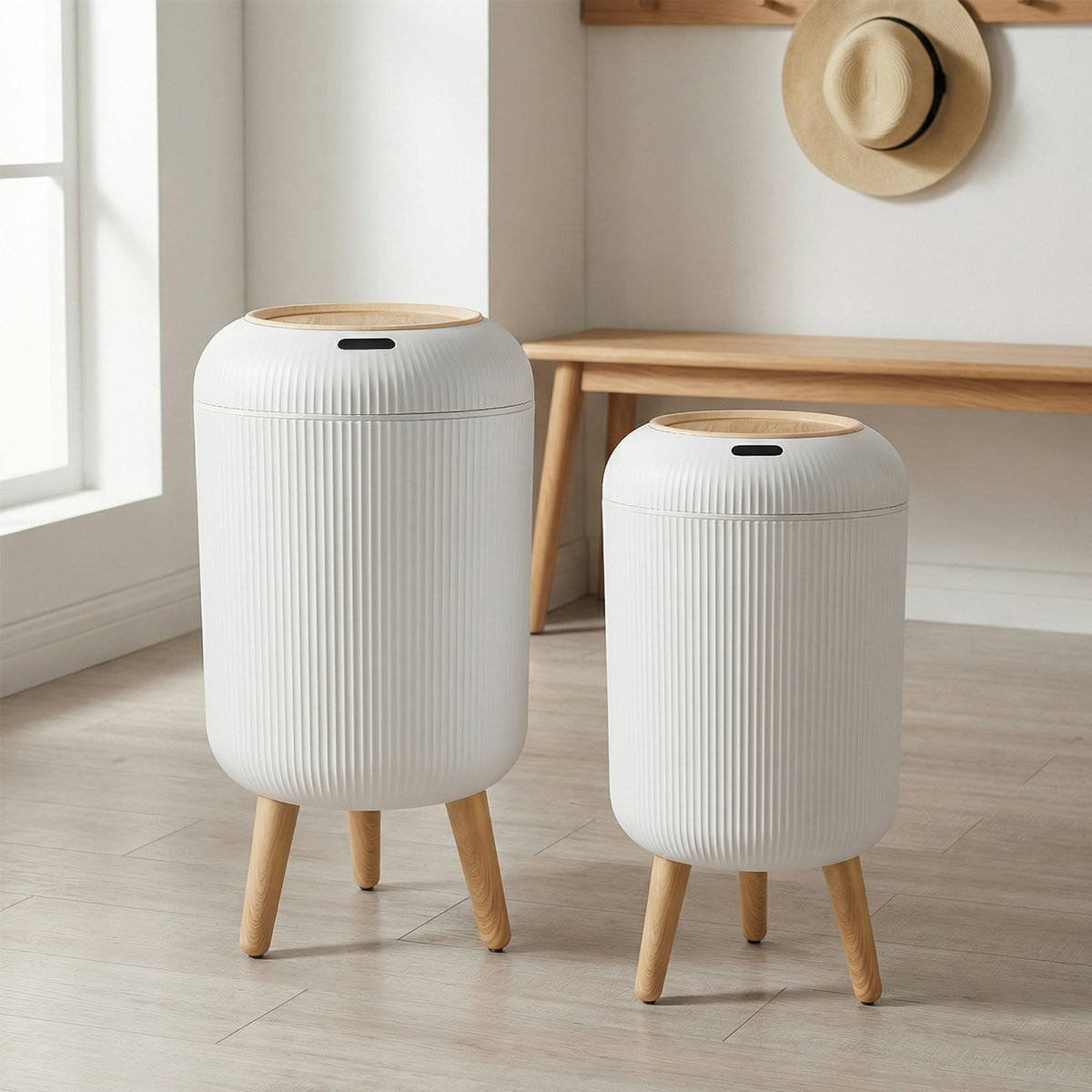PUKOMC Smart Sensor Trash Can for Small Kitchen and Bathroom, 10 Liters Capacity