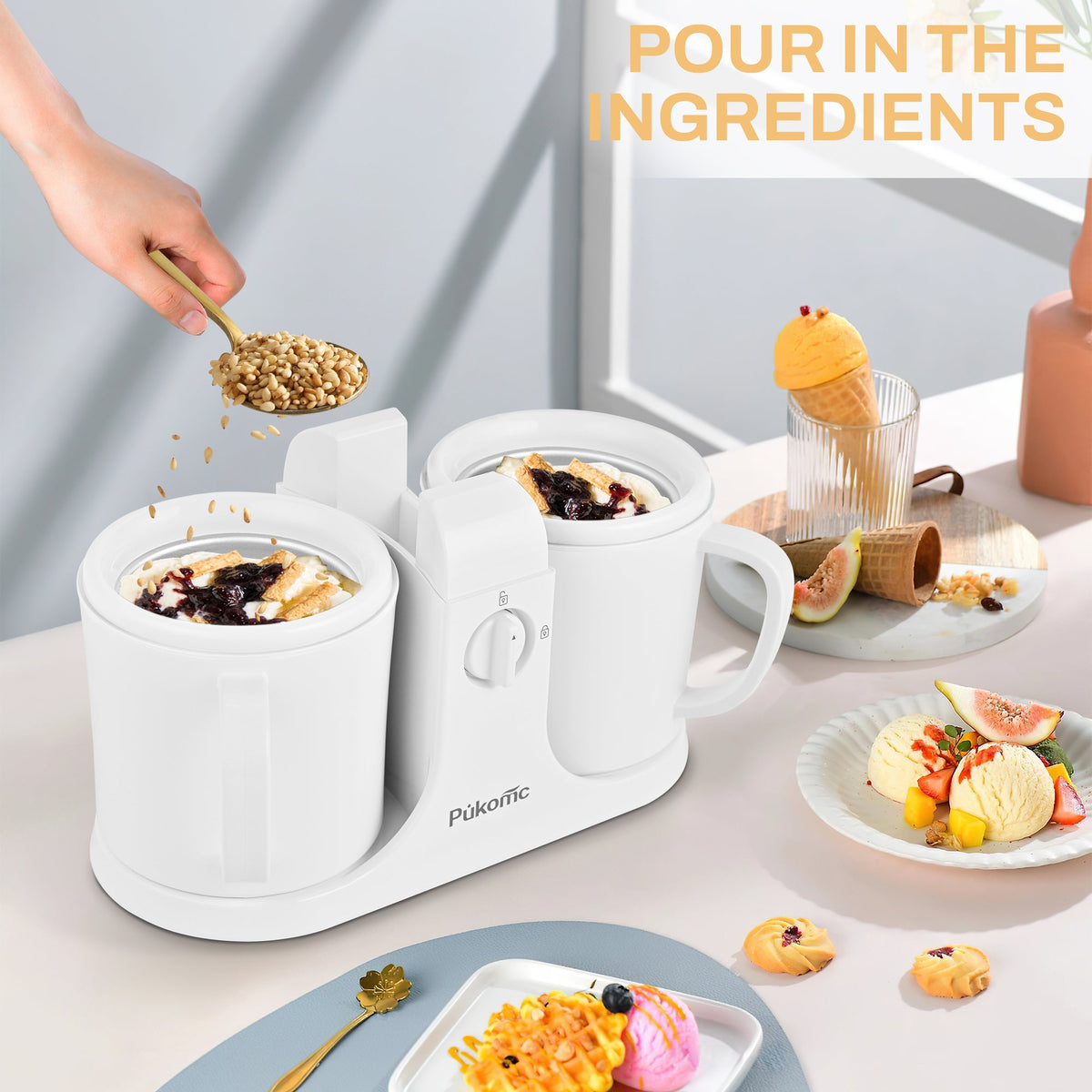 PUKOMC Ice Cream Maker Machine