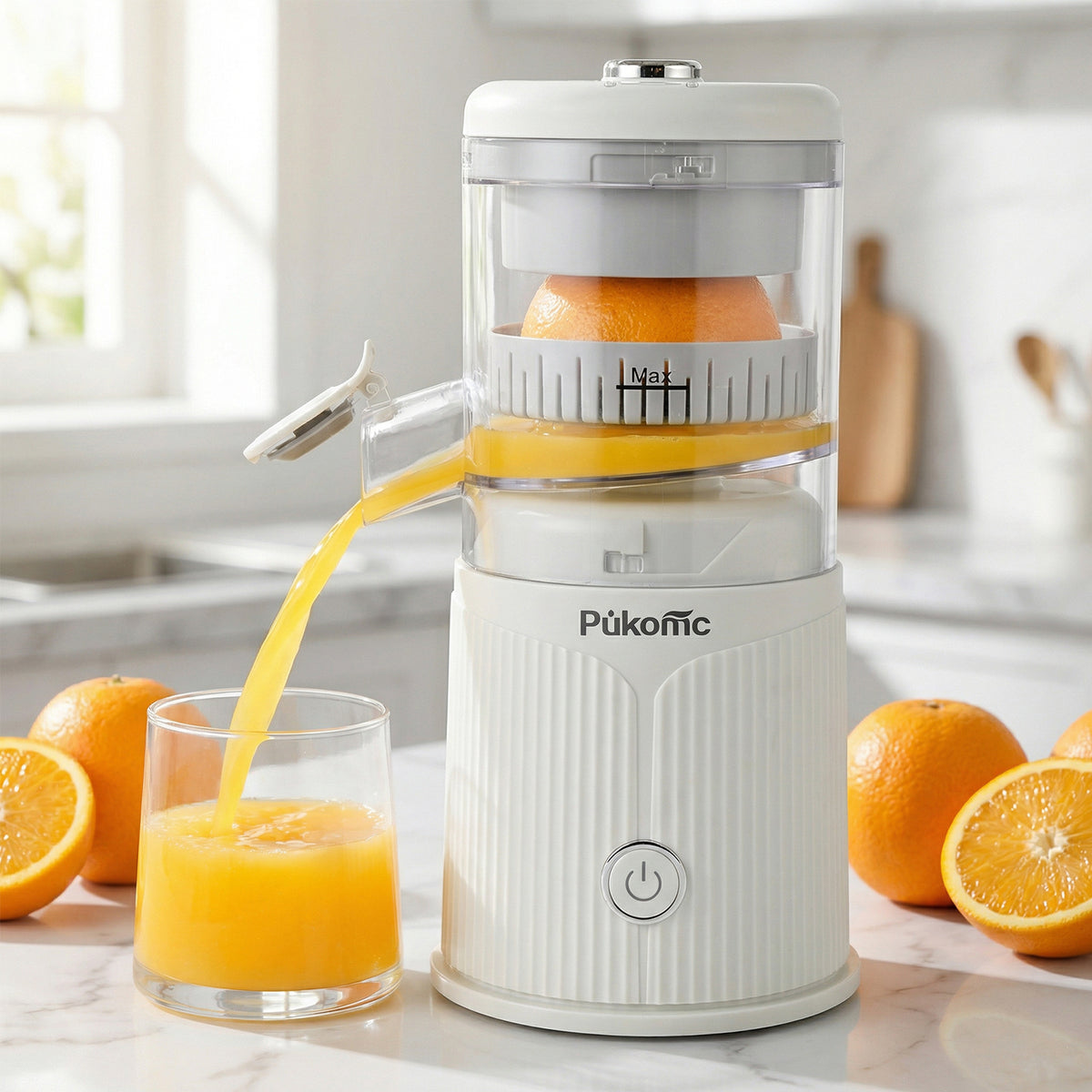 PUKOMC Electric Citrus Juicer for Home, White