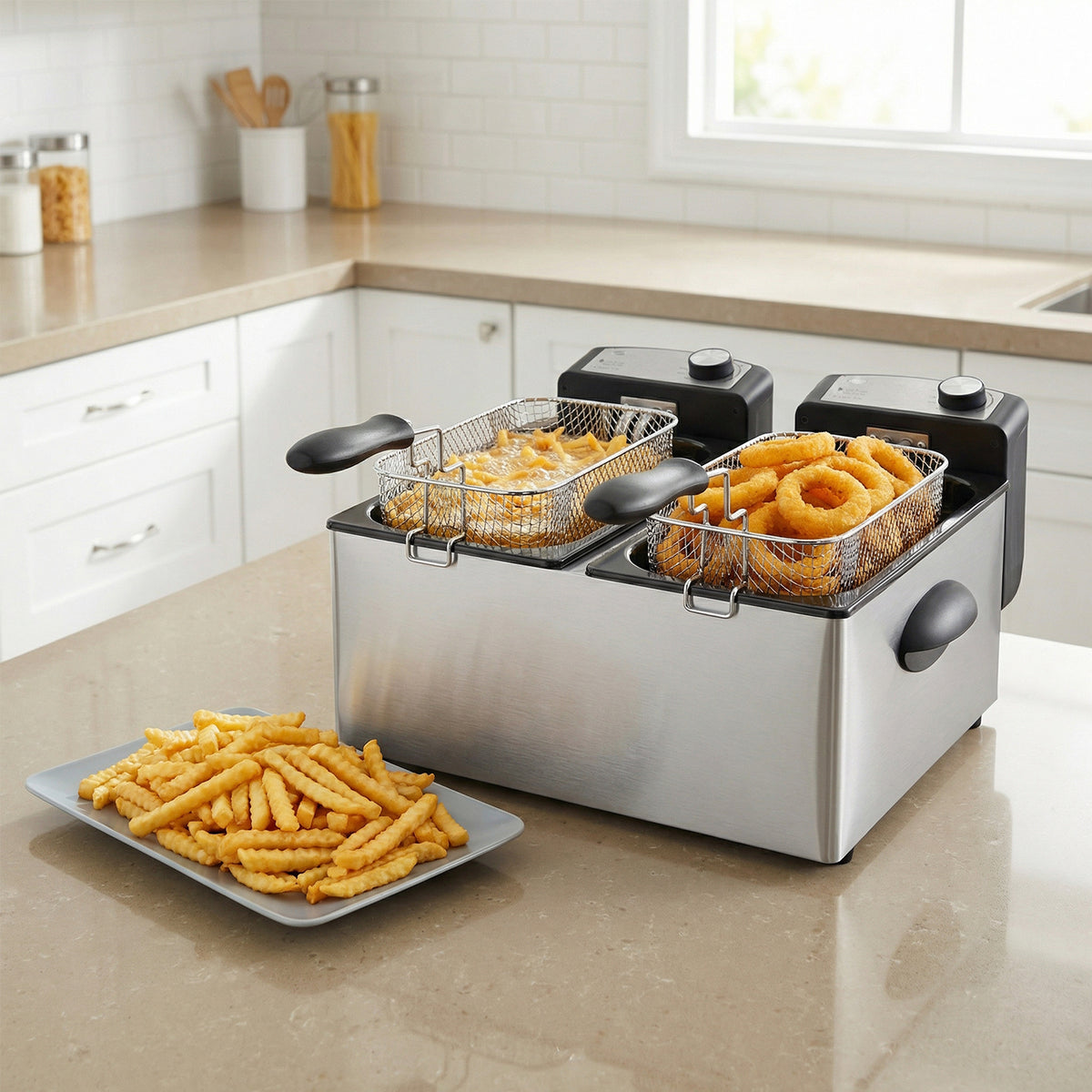 PUKOMC Large Electric Deep Fryer for large parties or family dinners