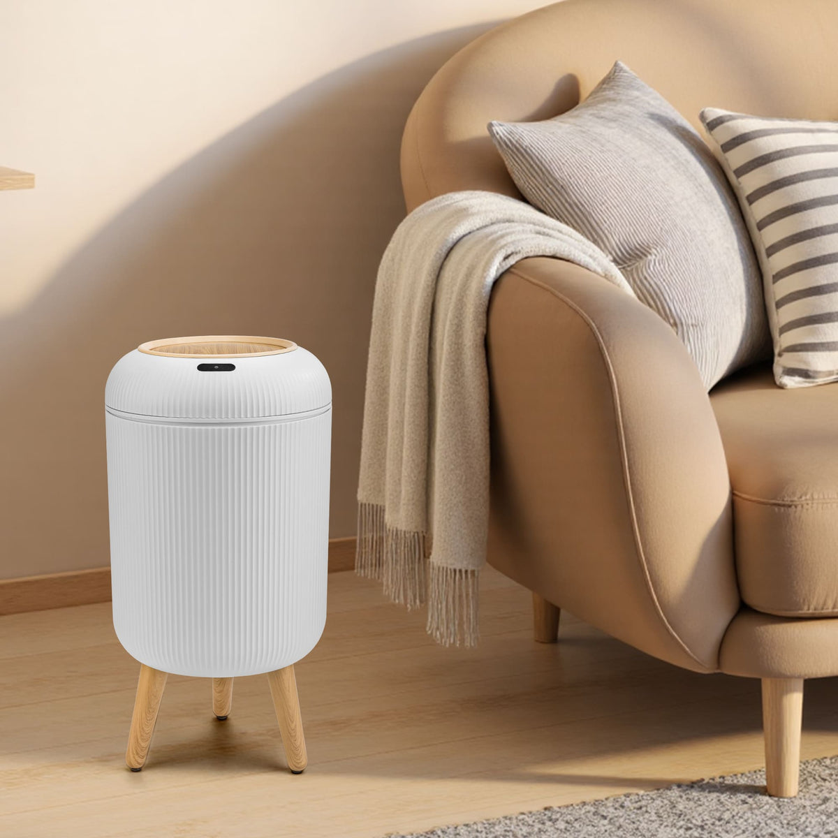 PUKOMC Smart Sensor Trash Can for Small Kitchen and Bathroom, 10 Liters Capacity