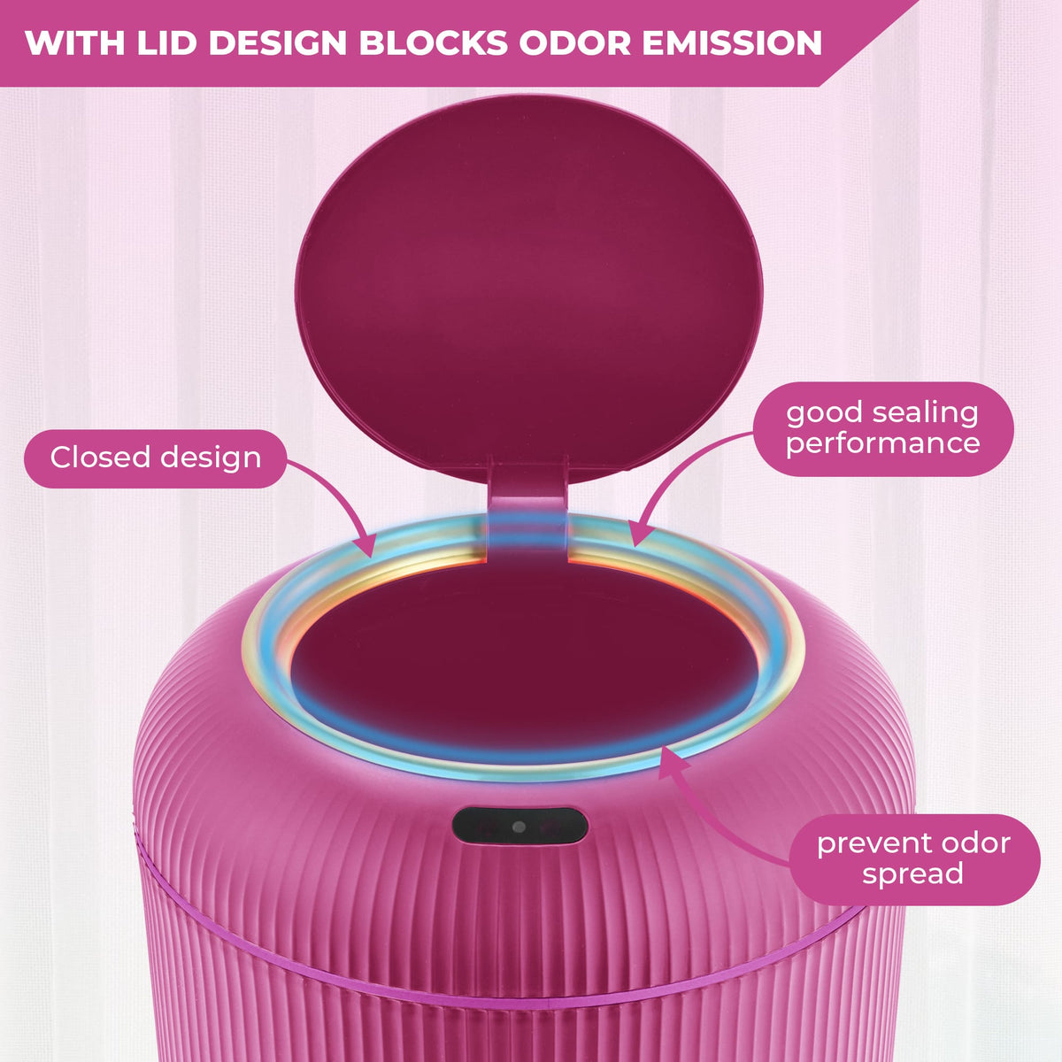 PUKOMC Smart Sensor Trash Can for Small Kitchen and Bathroom, 10 Liters Capacity