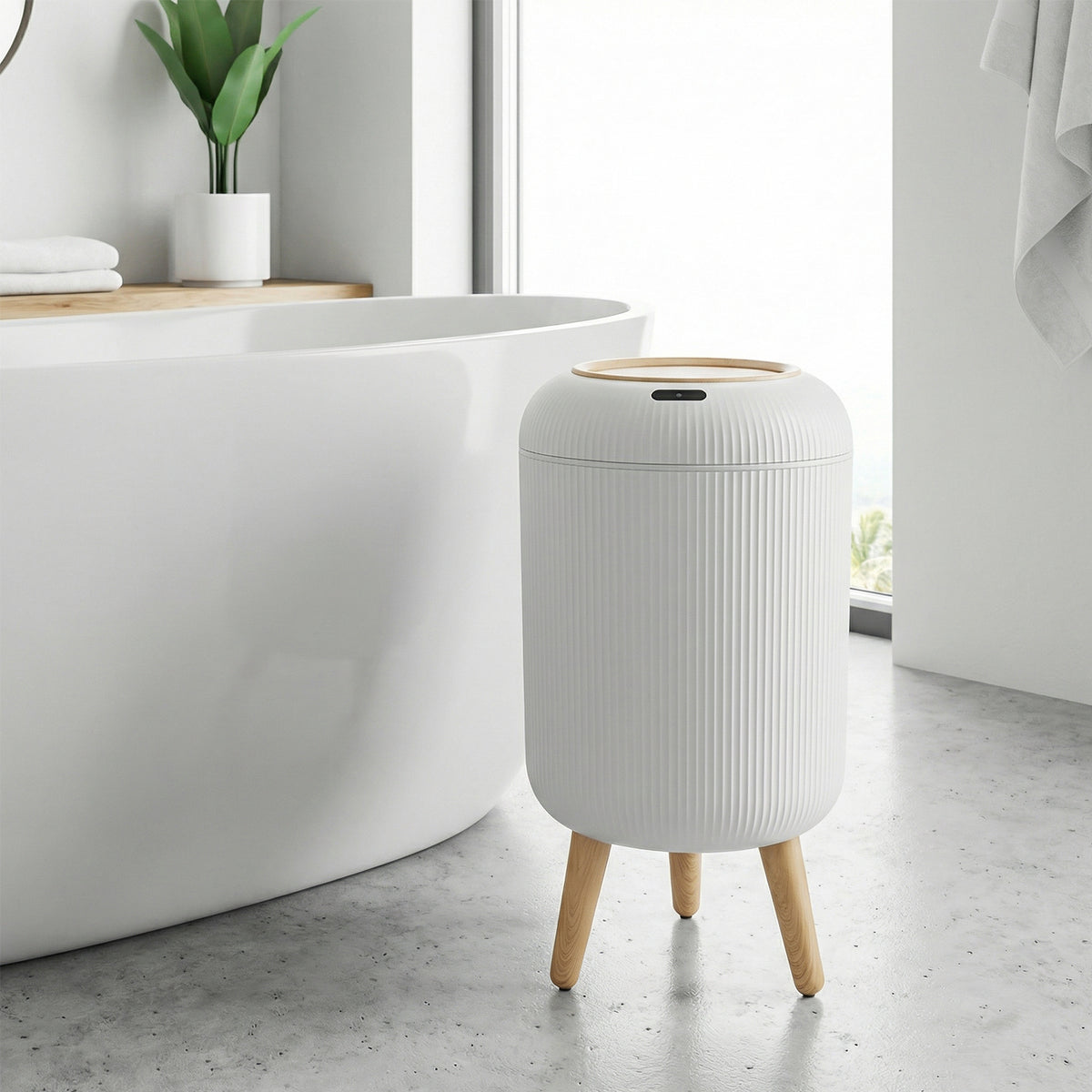 PUKOMC Smart Sensor Trash Can for Small Kitchen and Bathroom, 10 Liters Capacity