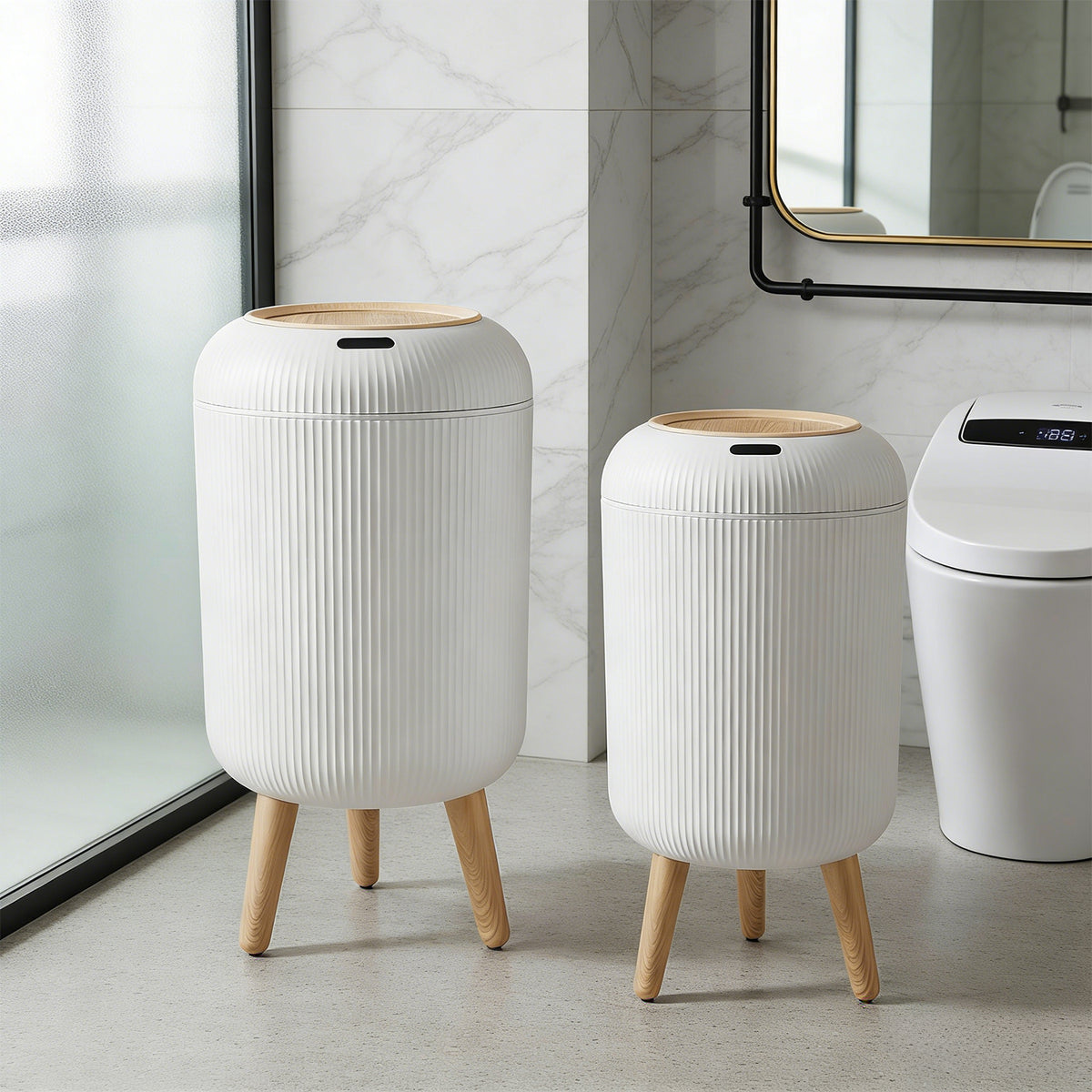 PUKOMC Smart Sensor Trash Can for Small Kitchen and Bathroom, 10 Liters Capacity
