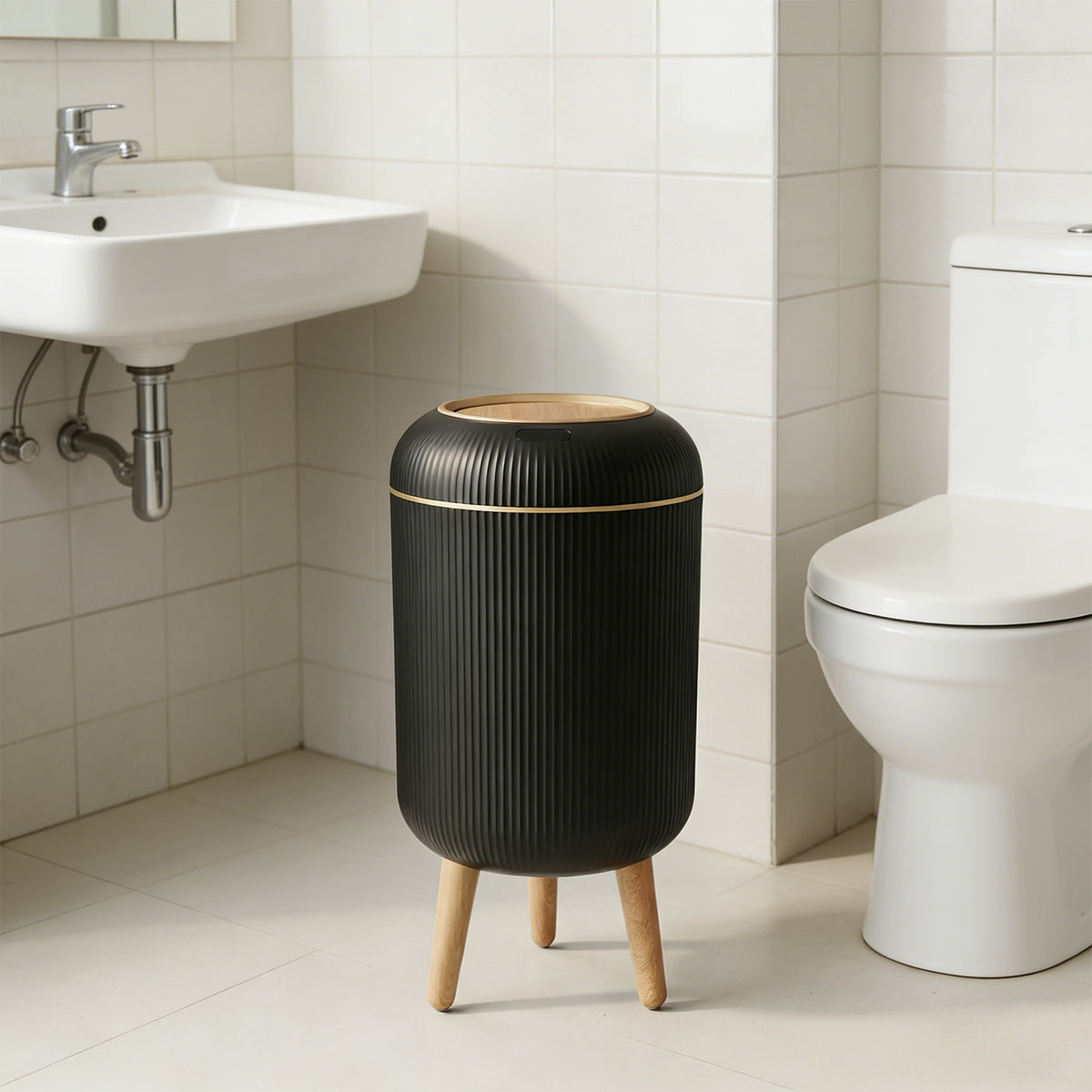 PUKOMC Smart Sensor Trash Can for Small Kitchen and Bathroom, 10 Liters Capacity