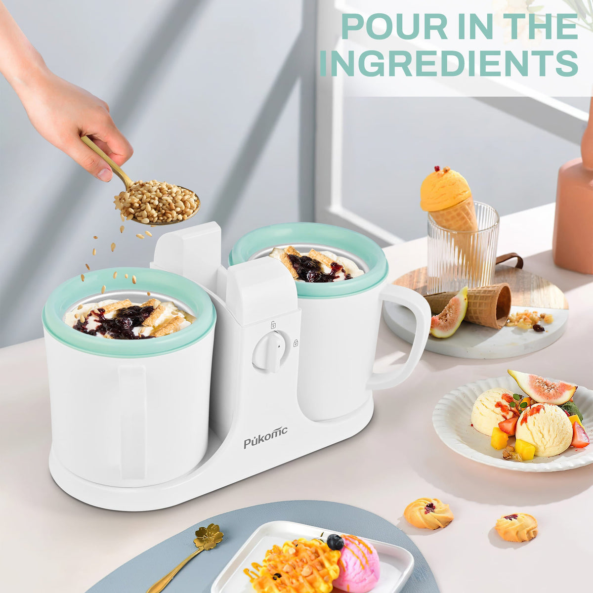 PUKOMC Ice Cream Maker Machine