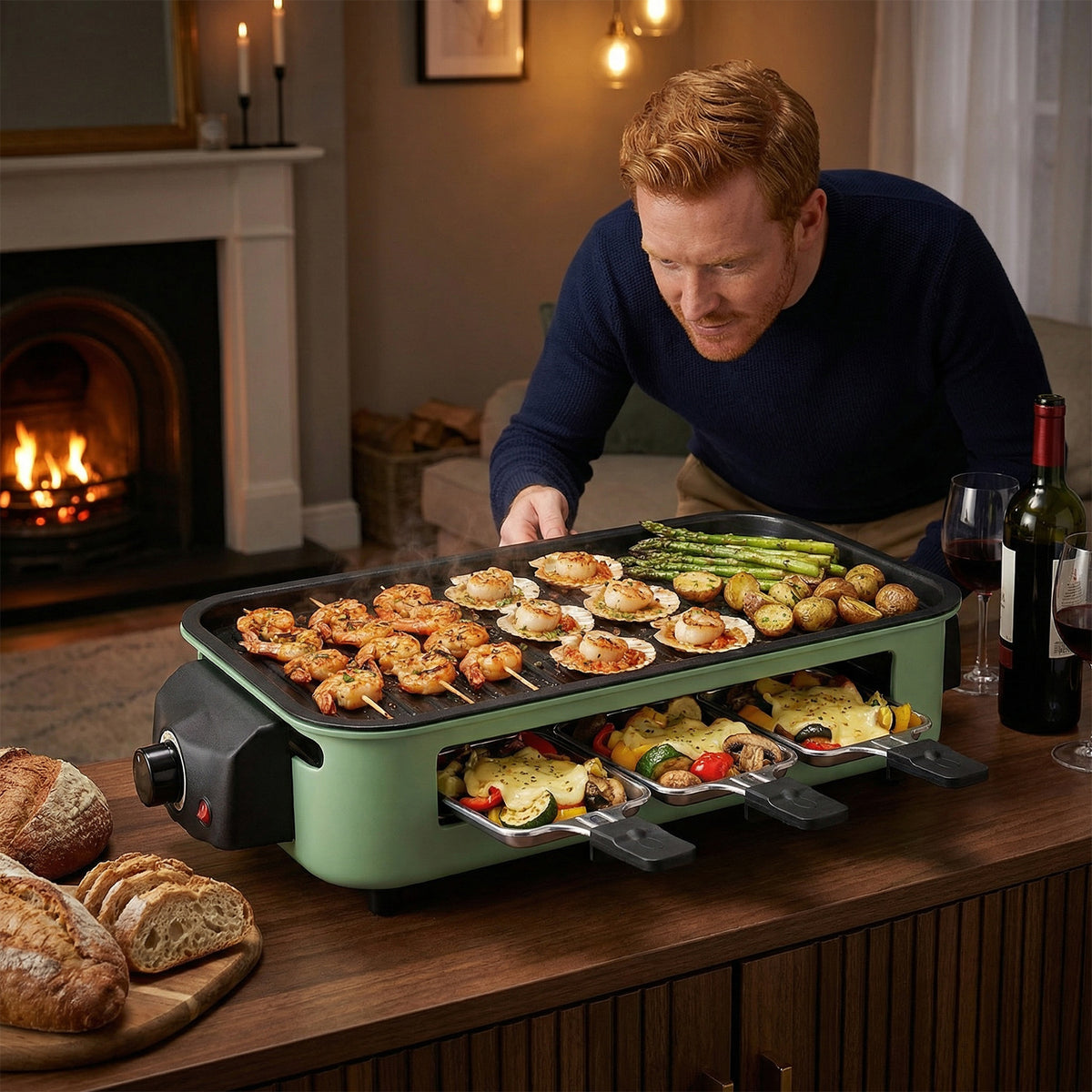 PUKOMC Electric Barbecue Grill for Home
