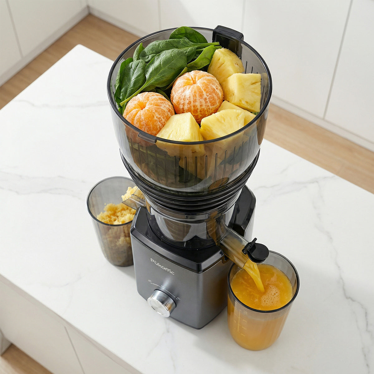 PUKOMC Fruits and Vegetables Juicer Machine for Home, Grey Color