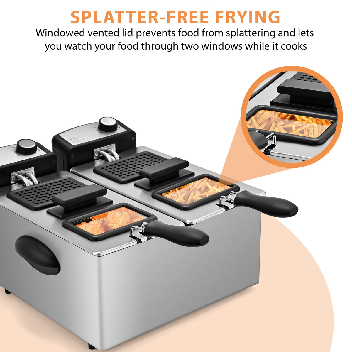 PUKOMC Large Electric Deep Fryer for large parties or family dinners