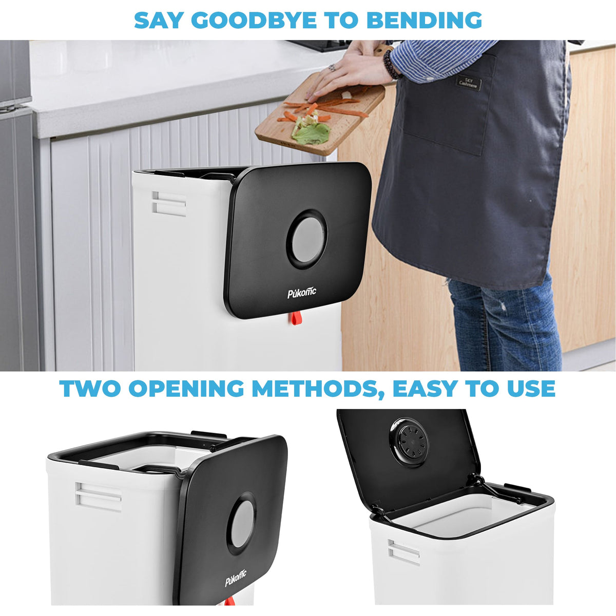 PUKOMC Telescopic Kitchen Trash Can for Kitchen