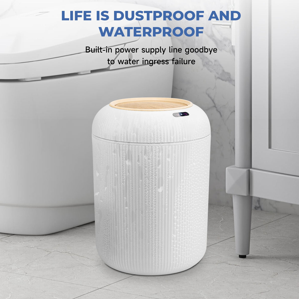PUKOMC Smart Sensor Trash Can for Small Kitchen and Bathroom, 10 Liters Capacity