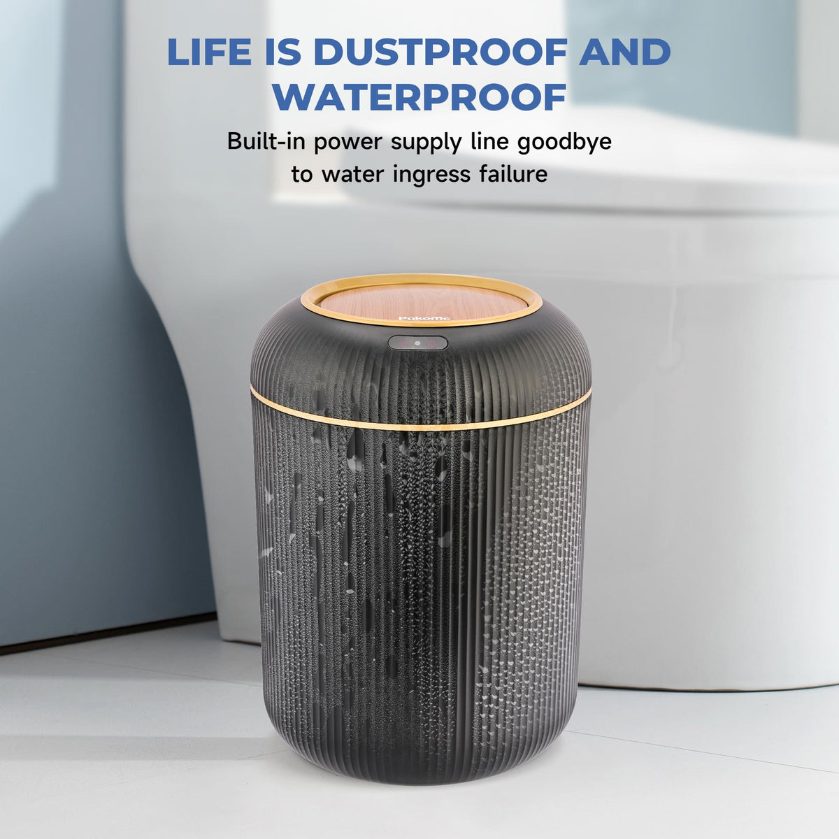 PUKOMC Smart Sensor Trash Can for Small Kitchen and Bathroom, 10 Liters Capacity