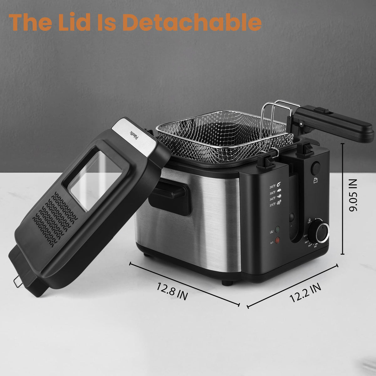 PUKOMC Electric Fryer Machine for Home, Small Fryer for Kitchen