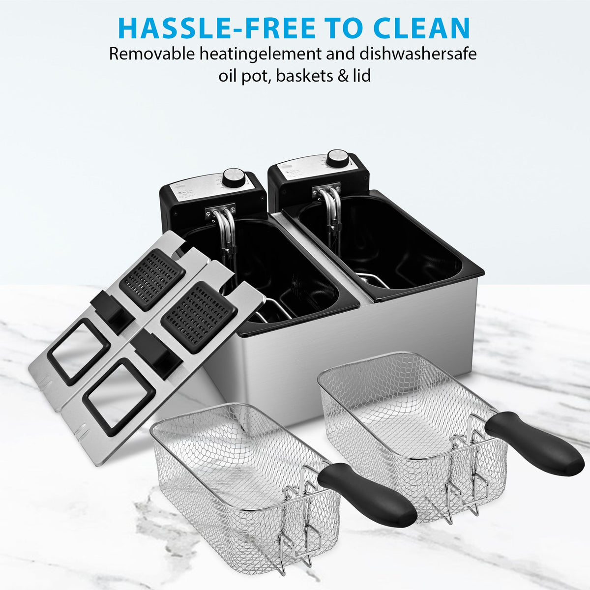 PUKOMC Large Electric Deep Fryer for large parties or family dinners