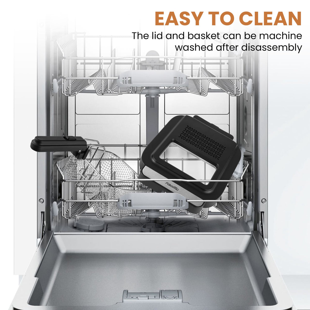 PUKOMC Electric Fryer Machine for Home, Small Fryer for Kitchen