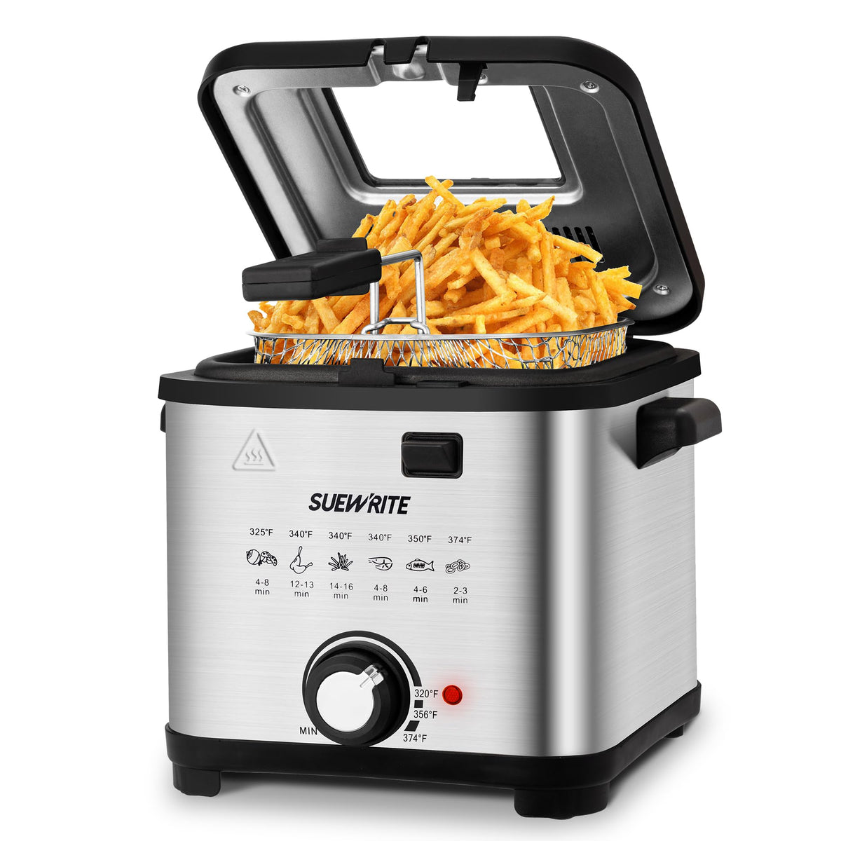PUKOMC Electric Fryer Machine for Home, Small Fryer for Kitchen