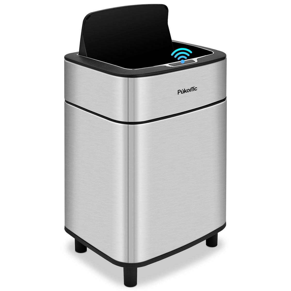 PUKOMC Stainless Steel Motion Sensor Trash Can for Home and Outdoor, 10 Liters Capacity