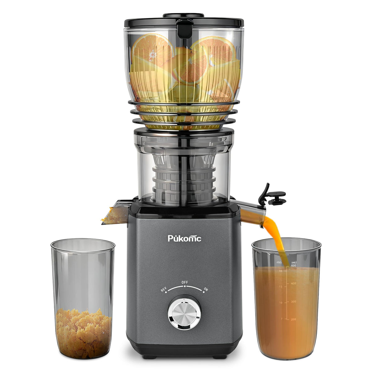 PUKOMC Fruits and Vegetables Juicer Machine for Home, Grey Color