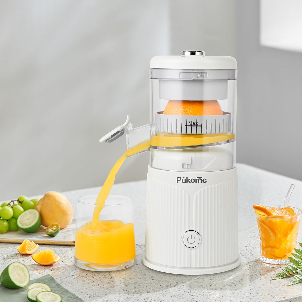 PUKOMC Electric Citrus Juicer for Home, White
